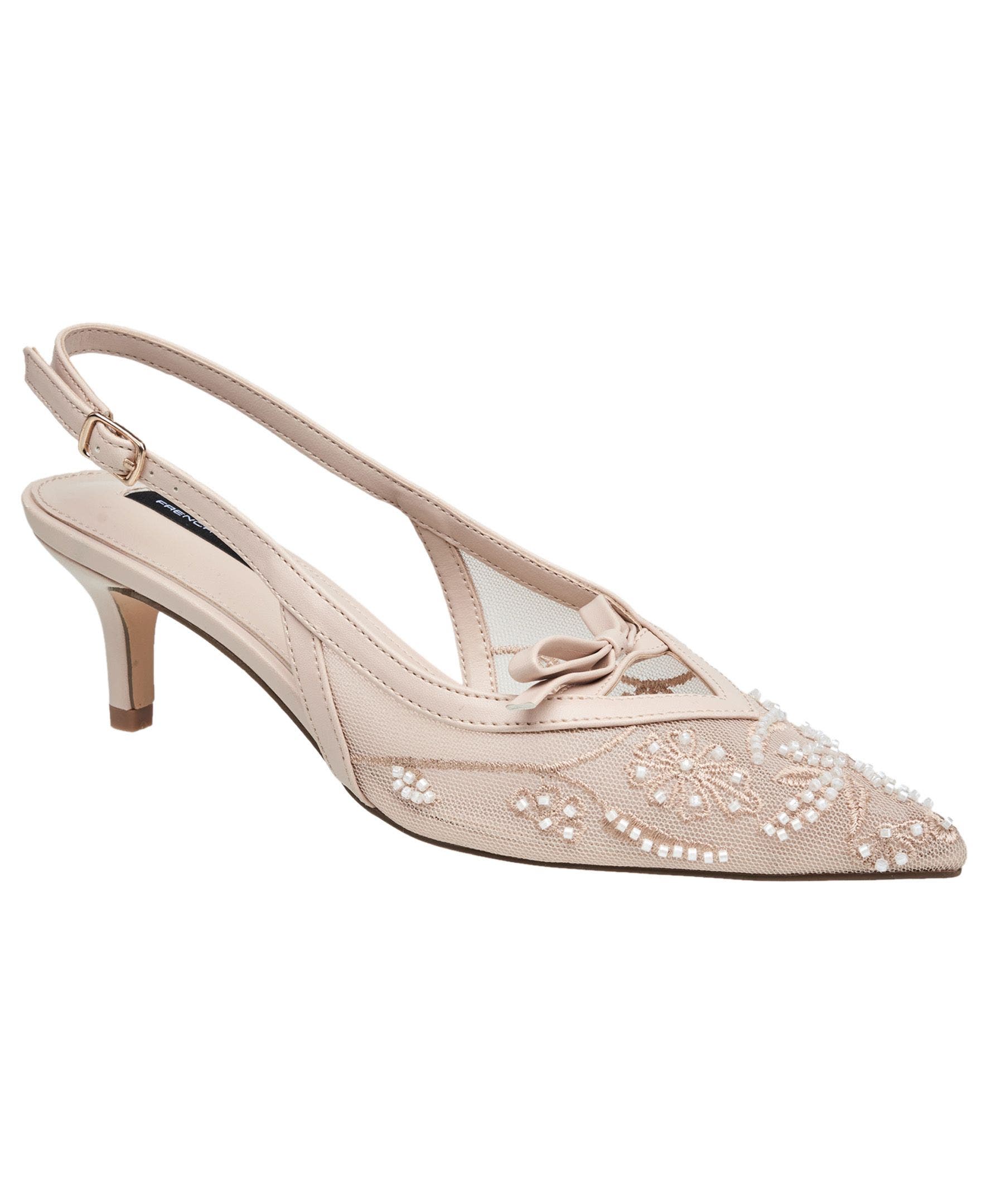 Quinny Embroidered Bead Heel, Main, color, NUDE