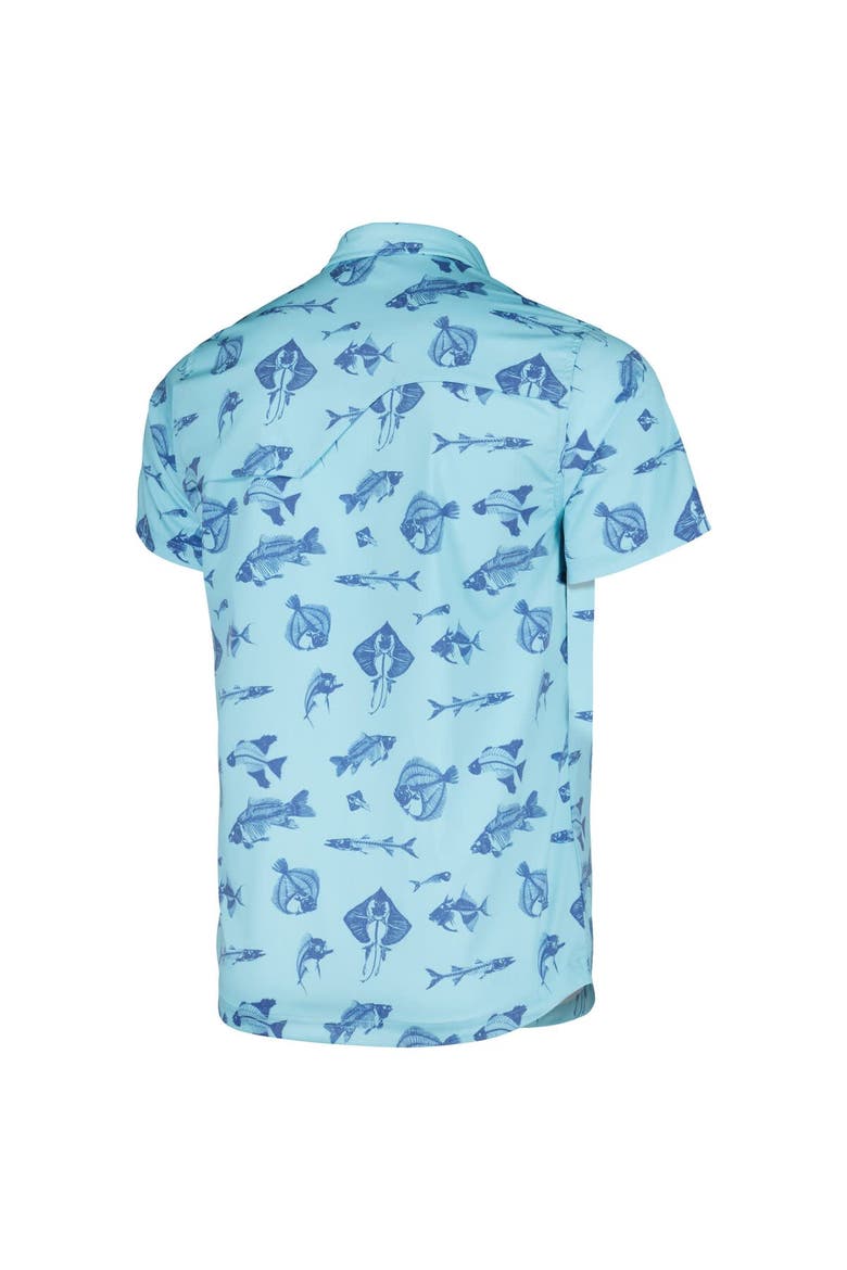 Men's Flomotion Blue THE PLAYERS Fishing Tri-Blend Button-Up Shirt, Alternate, color, Blue