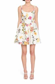 Amanda Uprichard Mabel Floral Print Fit & Flare Minidress