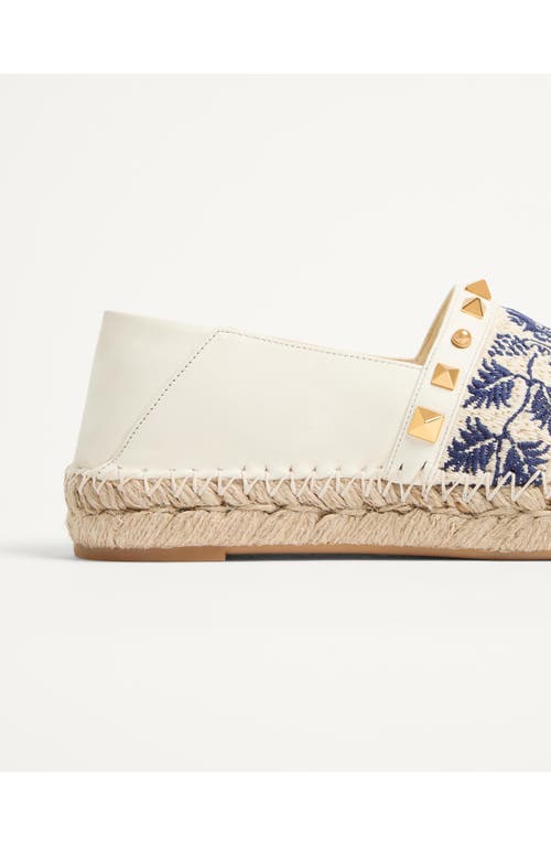 Valentino Embroidered Leather Espadrille In Transparent