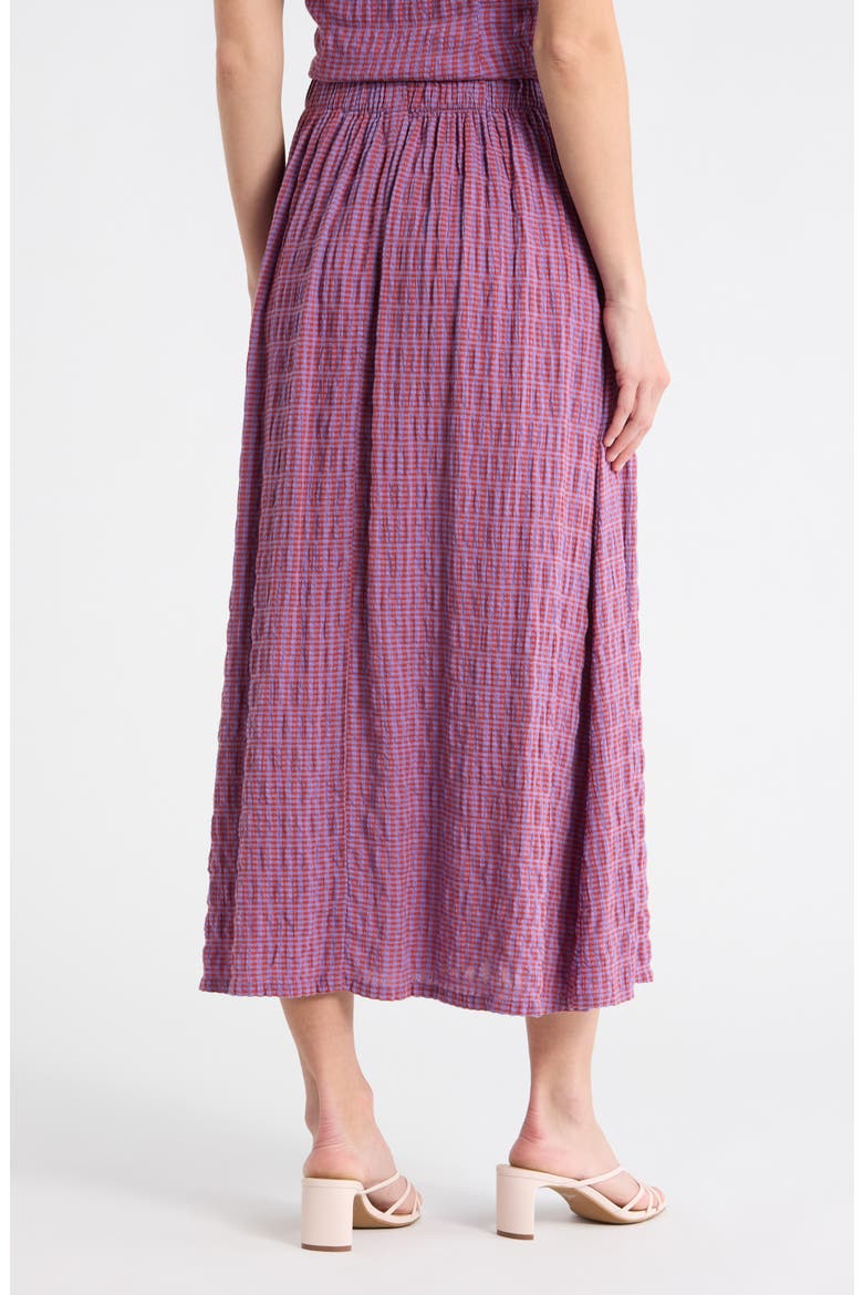 Gingham Maxi Skirt, Alternate, color, PURPLE- RUST MINI GINGHAM