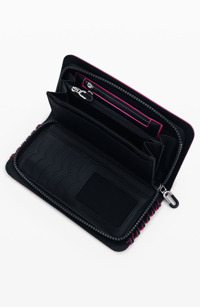 Desigual Long Faux Leather Wallet, Alternate, color, Black