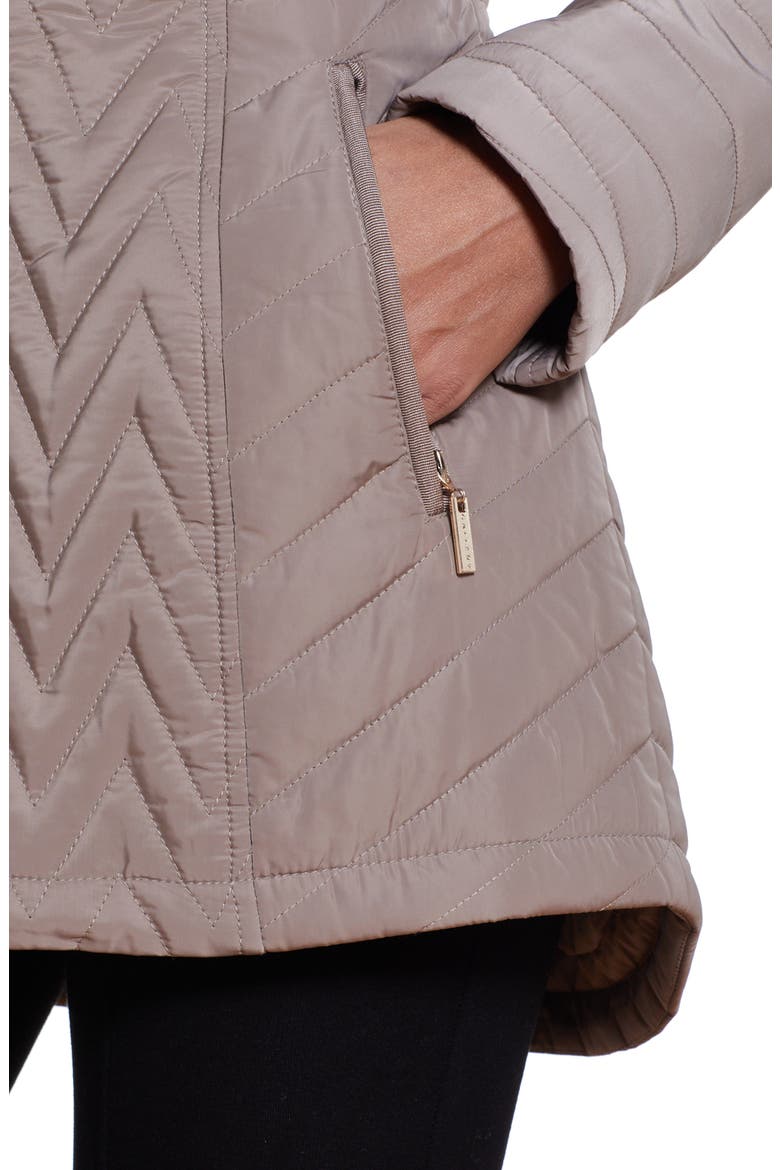 Hooded Quilted Jacket, Alternate, color, TAUPE GREY