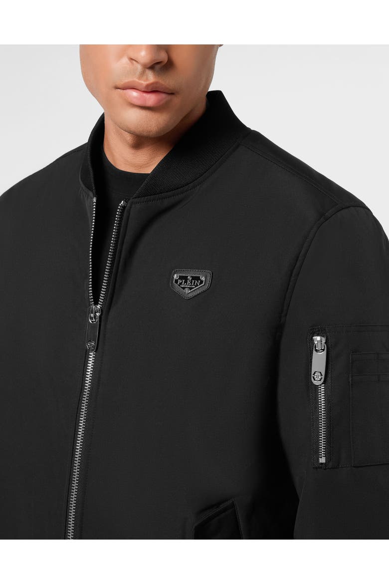 Nylon Bomber Jacket Men, Alternate, color, black