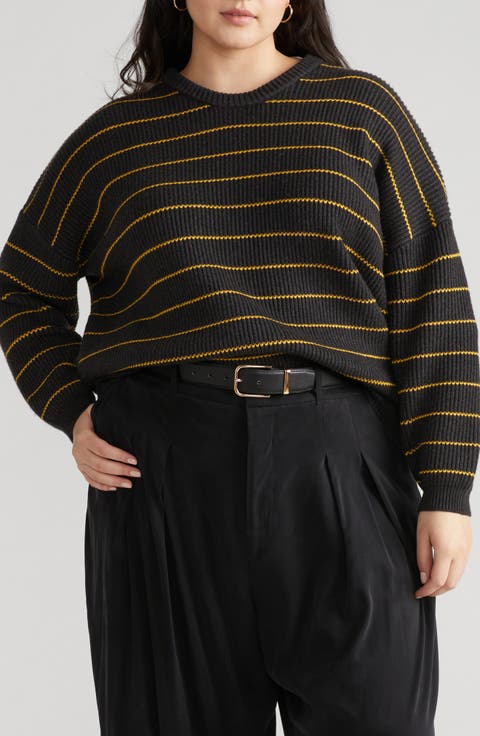 Bruno Stripe Rib Sweater (Plus)