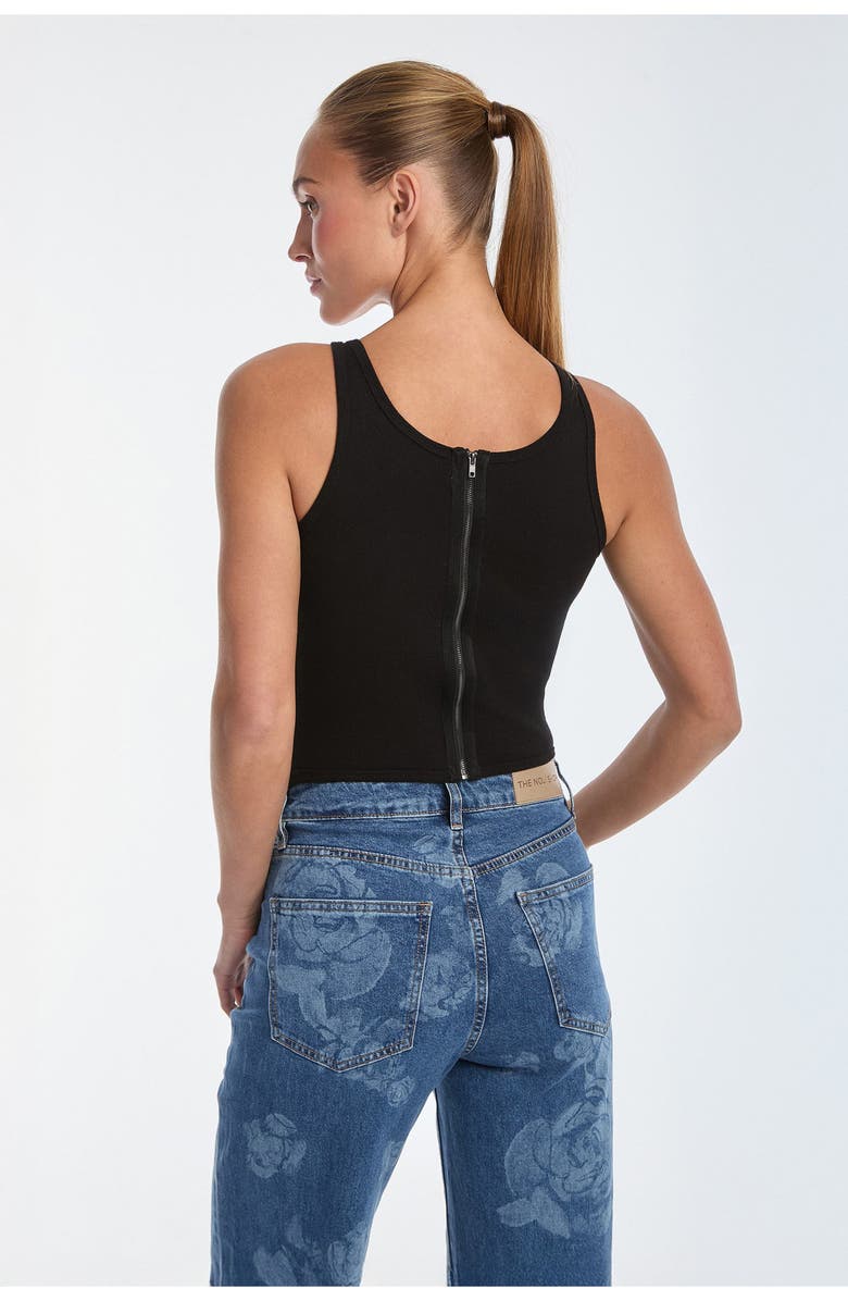 The Noli Shop Kiara Garter Tank Top, Alternate, color, Black