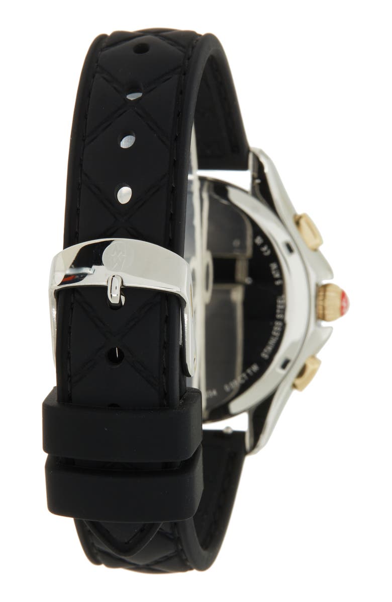 MICHELE Cape Chrono Silicone Strap Watch, Alternate, color, 