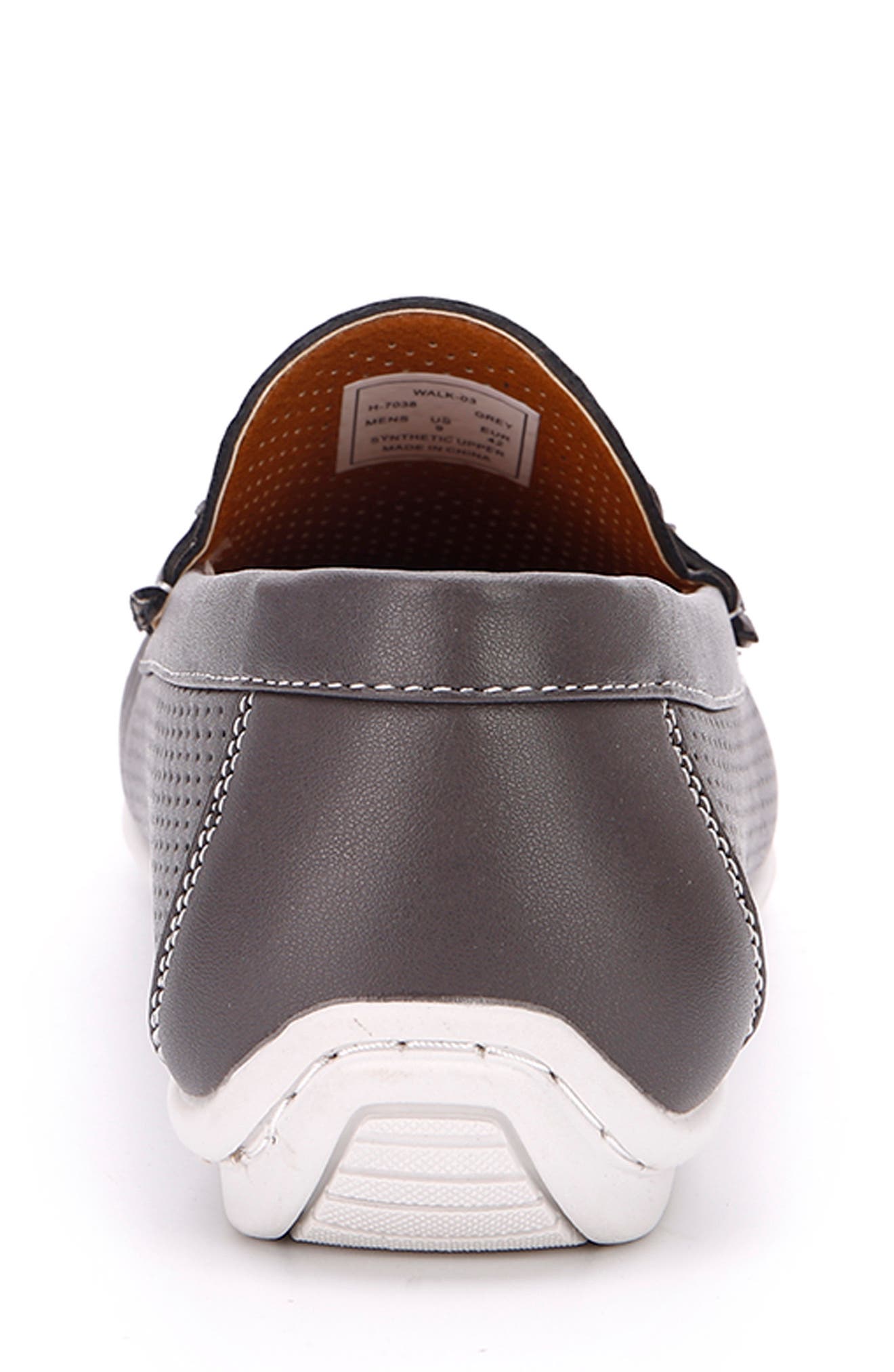 Perforated Bit Loafer, Alternate, color, GREY