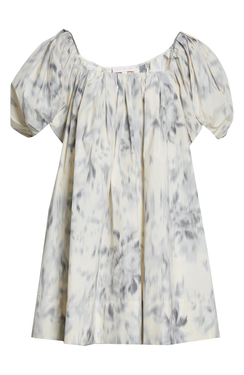 Rebecca Taylor Floral Babydoll Dress, Alternate, color, Silver Combo