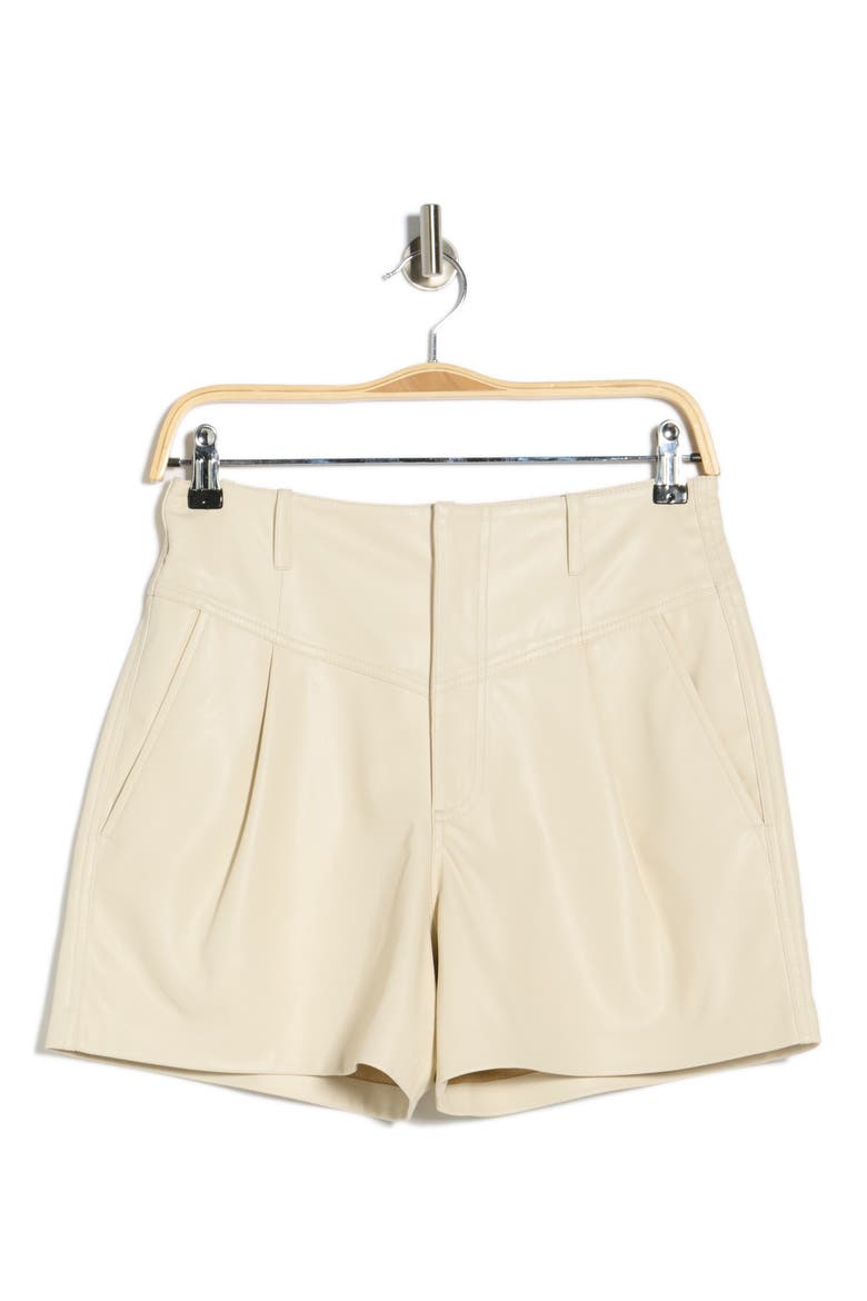 Shae Faux Leather Shorts, Alternate, color, IVORY DUST