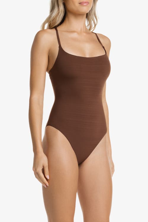 Helen Jon Ballet One-piece In Textured Chocolate Brown