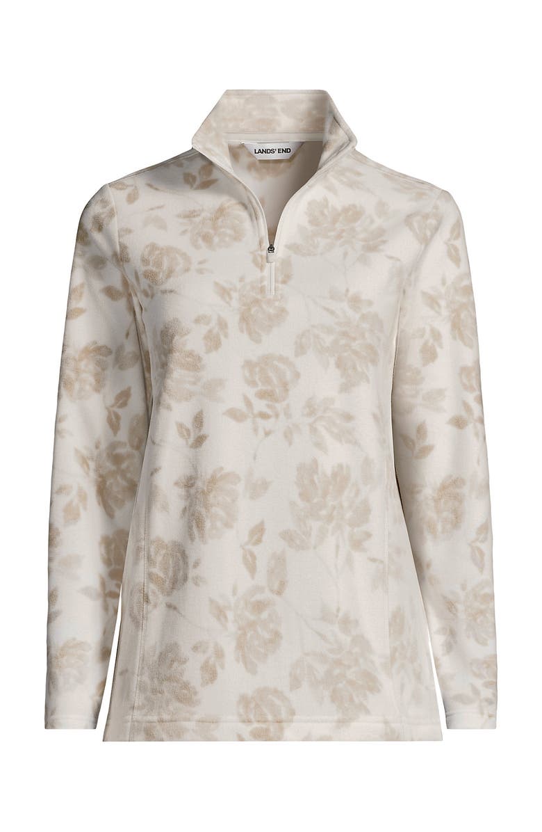 Lands' End Anyweather Fleece Quarter Zip Pullover, Alternate, color, Champagne Floral