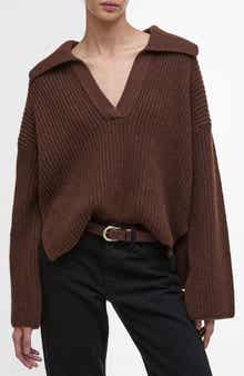 Robyn Cotton & Wool Blend Johnny Collar Sweater