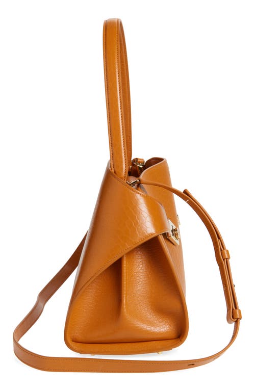 Ferragamo Small Hug Grained Leather Top Handle Bag In Yellow