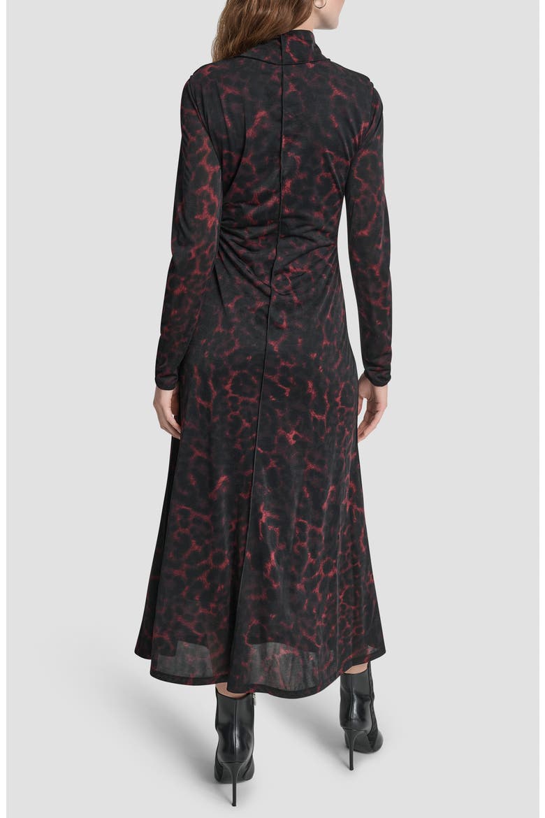 Seamed Long Sleeve Maxi Dress, Alternate, color, MERLOT CHEETAH