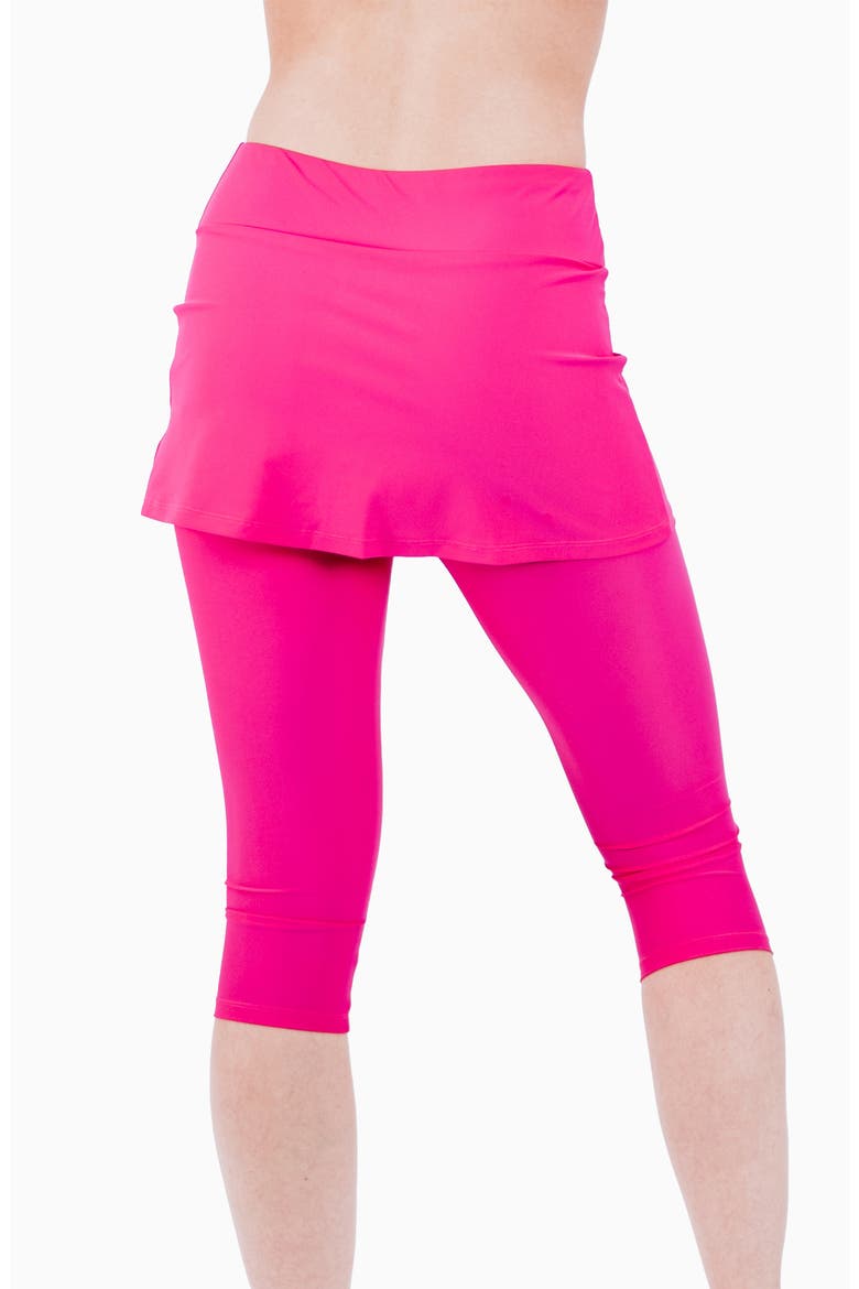 Skirted Swim Capris, Alternate, color, Pink
