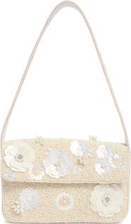 Collection XIIX 3D Flower Beaded Baguette Shoulder Bag