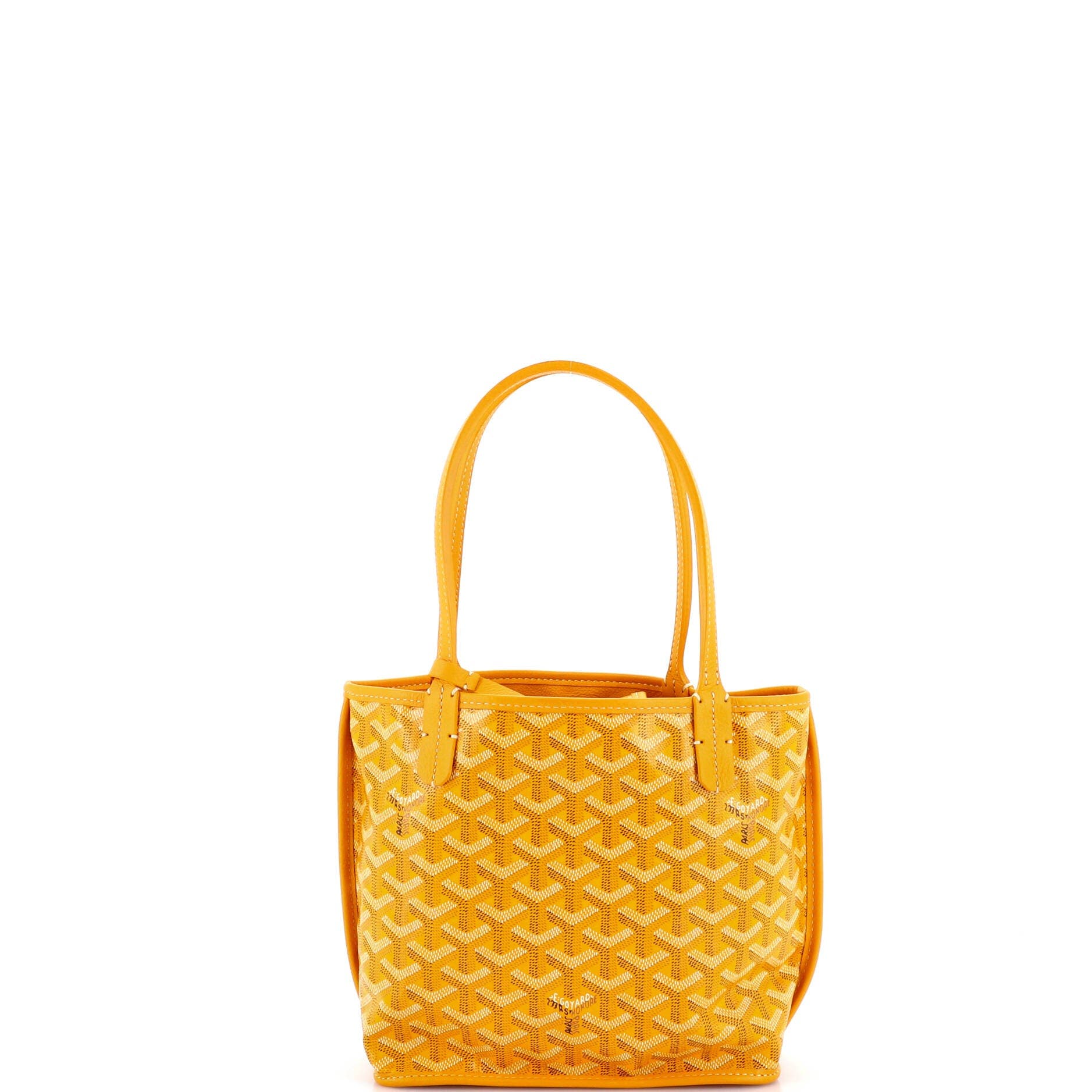 Pre-Owned Goyard Anjou Reversible Tote Coated Canvas Mini, Main, color, Orange