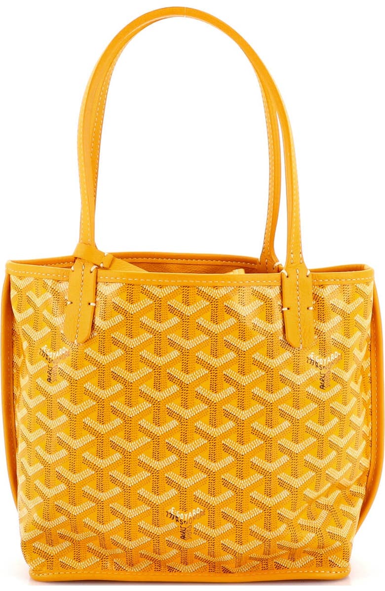 Pre-Owned Goyard Anjou Reversible Tote Coated Canvas Mini, Main, color, Orange