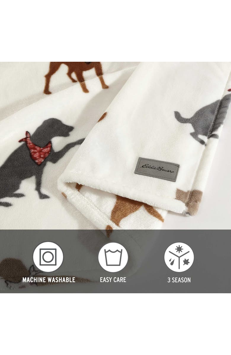 Eddie Bauer Dogs with Scarves Fleece Blanket, Alternate, color, Grey