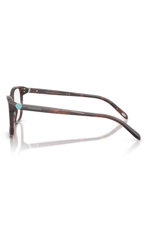 Tiffany & Co . 52mm Square Optical Glasses In Spotted Brown/demo Lens