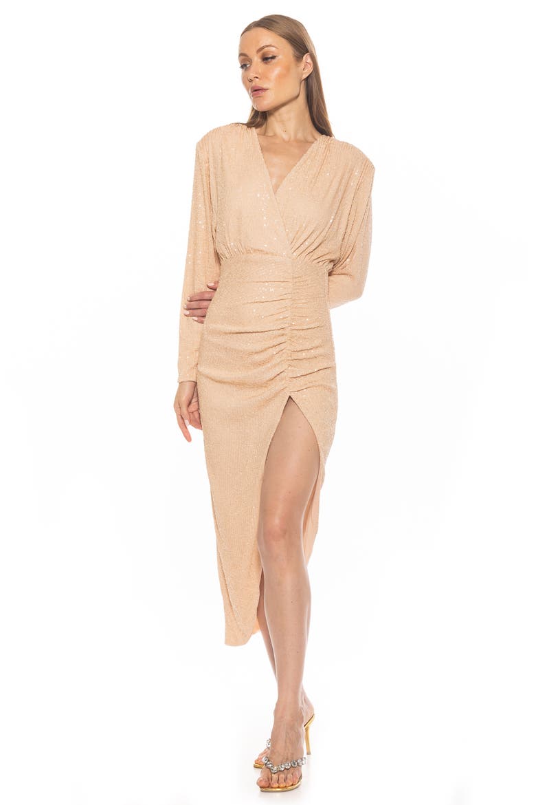 Silena Surplice Dolman Sleeve Dress, Alternate, color, LIGHT BEIGE