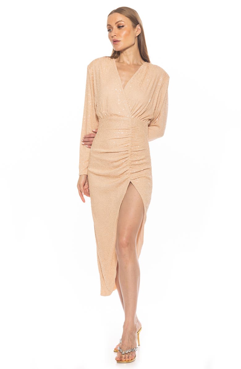 Alexia Admor Silena Surplice Dolman Sleeve Dress, Alternate, color, Light Beige