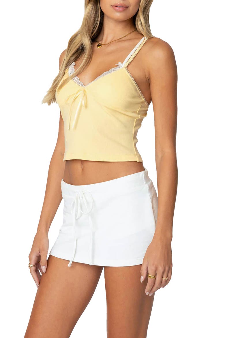 Lacy Layered Crop Camisole, Alternate, color, YELLOW