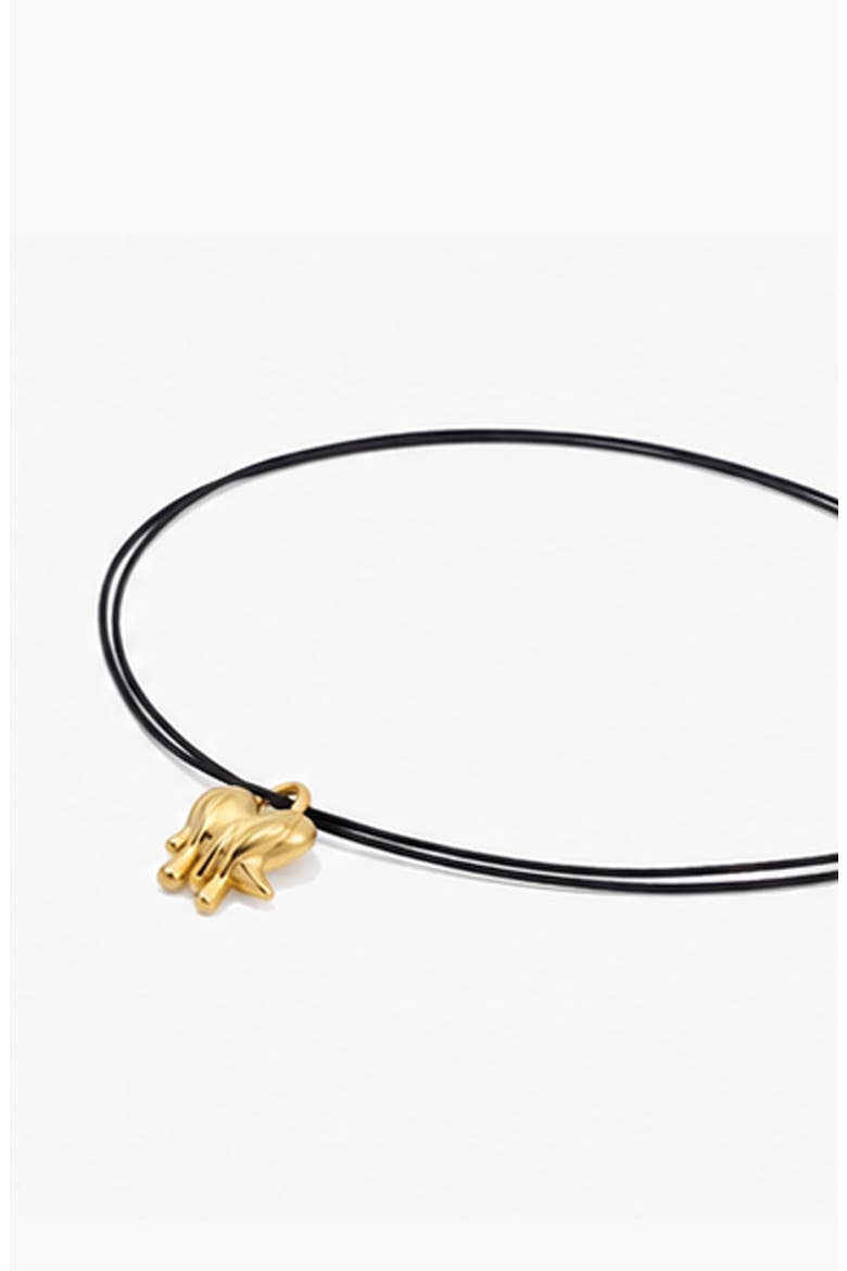 Loff Mini Cord Necklace in Gold and Black, Alternate, color, Gold / Black