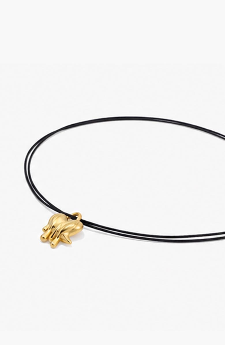 YOJ Loff Mini Cord Necklace in Gold and Black, Alternate, color, Gold / Black