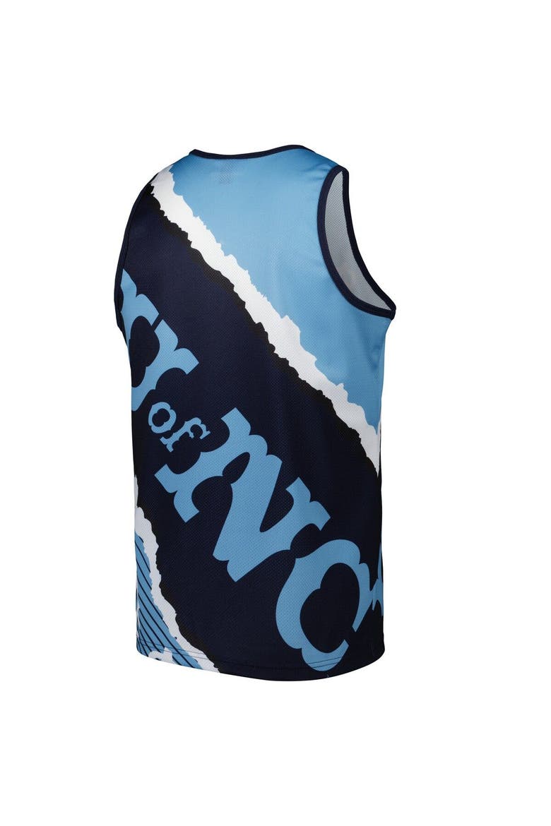 Men's Mitchell & Ness Navy/Carolina Blue North Carolina Tar Heels Jumbotron 2.0 Sublimated Tank Top, Alternate, color, Navy