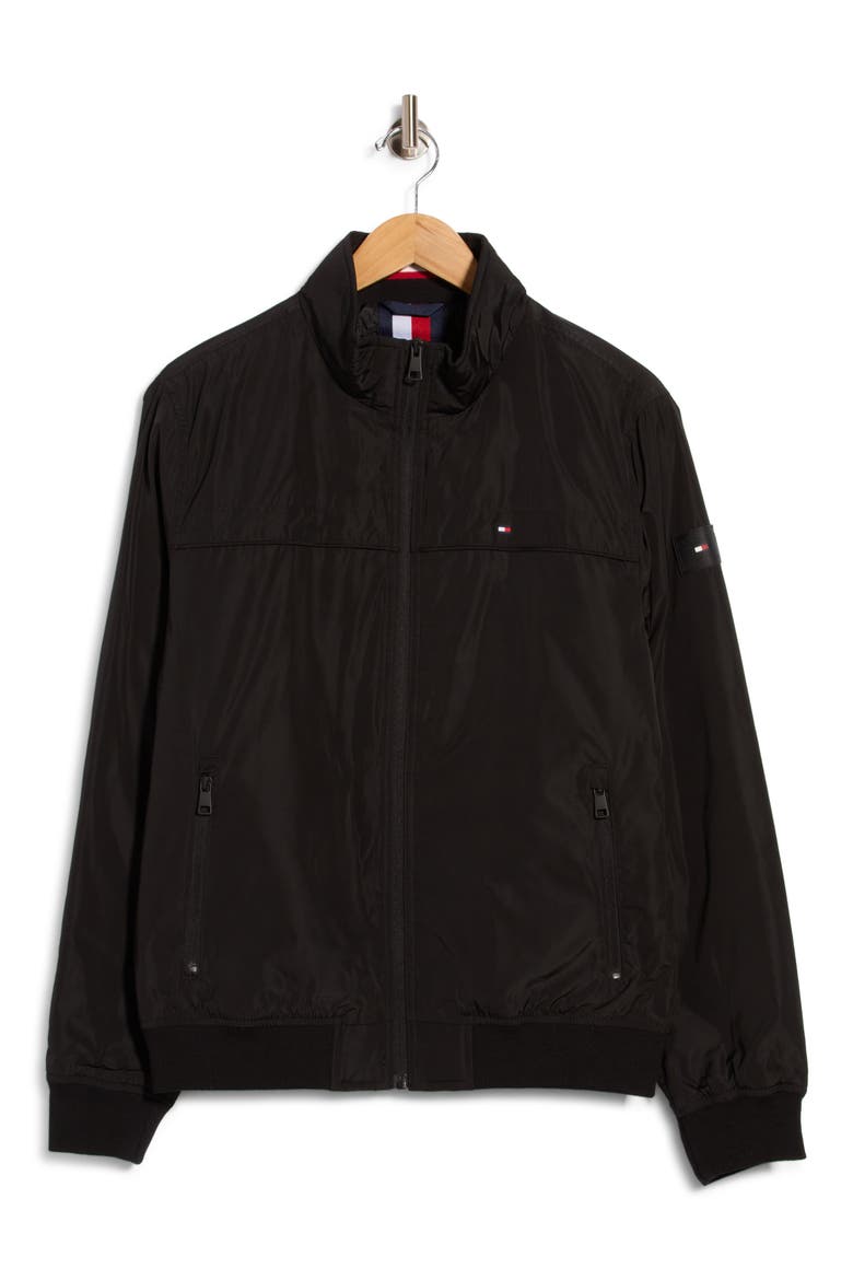 Water Resistant Bomber Jacket, Main, color, BLACK