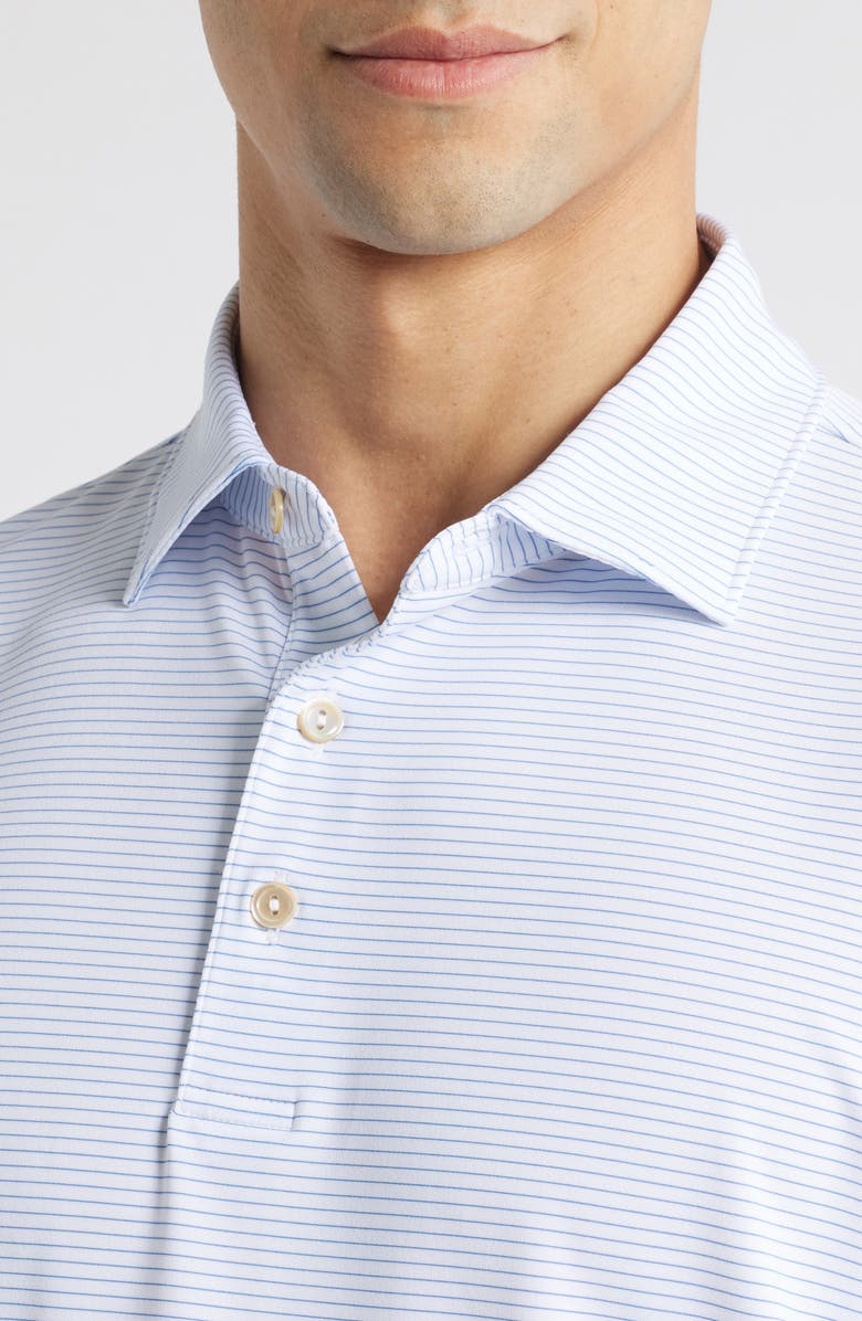 Peter Millar Highlands Jersey Polo Shirt, Alternate, color, White/ Sailor Blue
