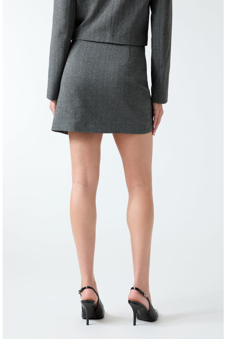 Bertha A Line Miniskirt, Alternate, color, OPEN GREY