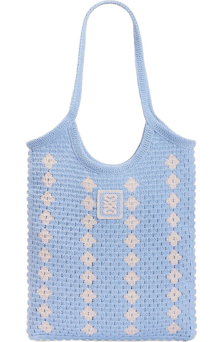 SANDRO Two-tone crochet bag, Main, color, Sky Blue