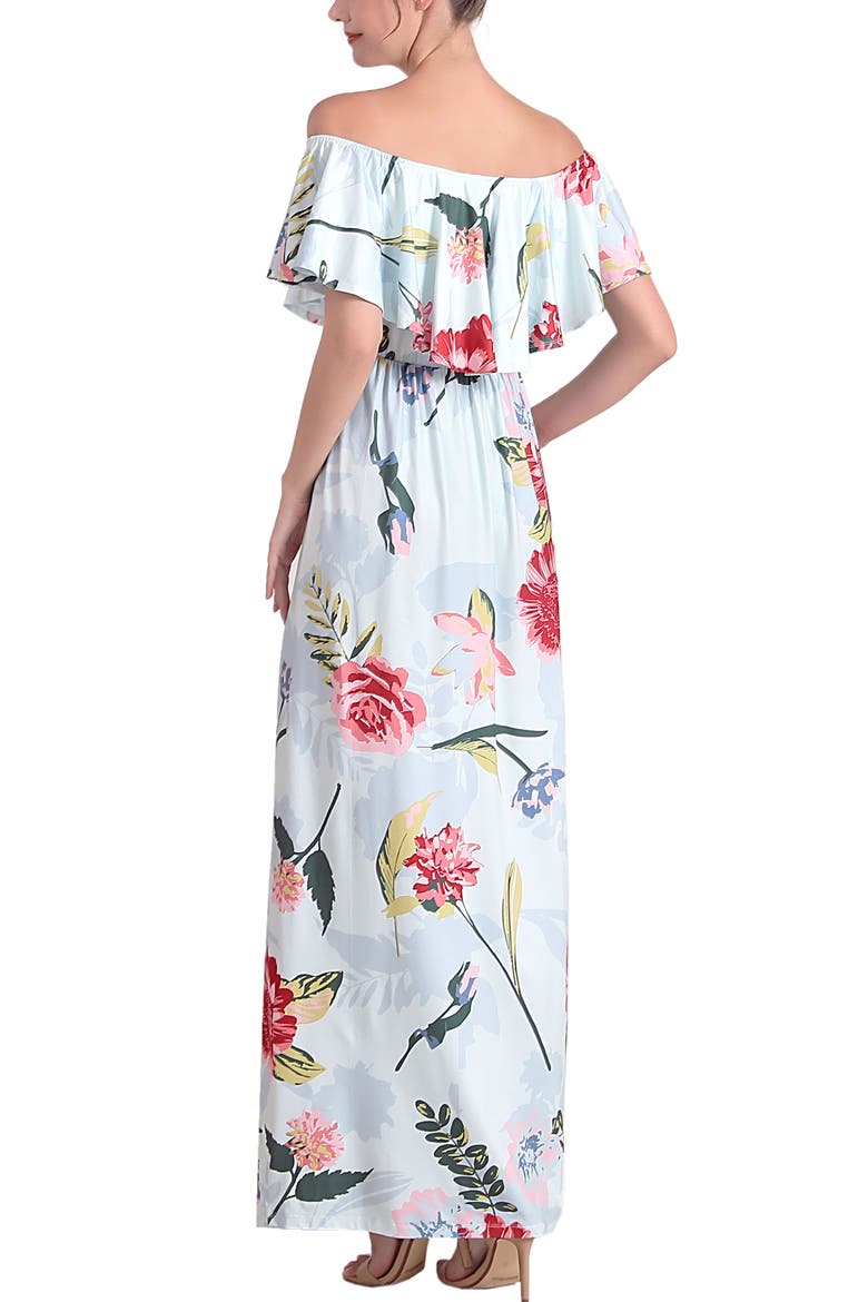 Deya Off the Shoulder Maternity/Nursing Maxi Dress, Alternate, color, Multicolored