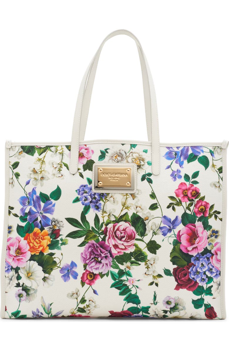 Dolce&Gabbana Shopping Floral Canvas Tote, Main, color, Ha5kt Mix Fiori Cretonne