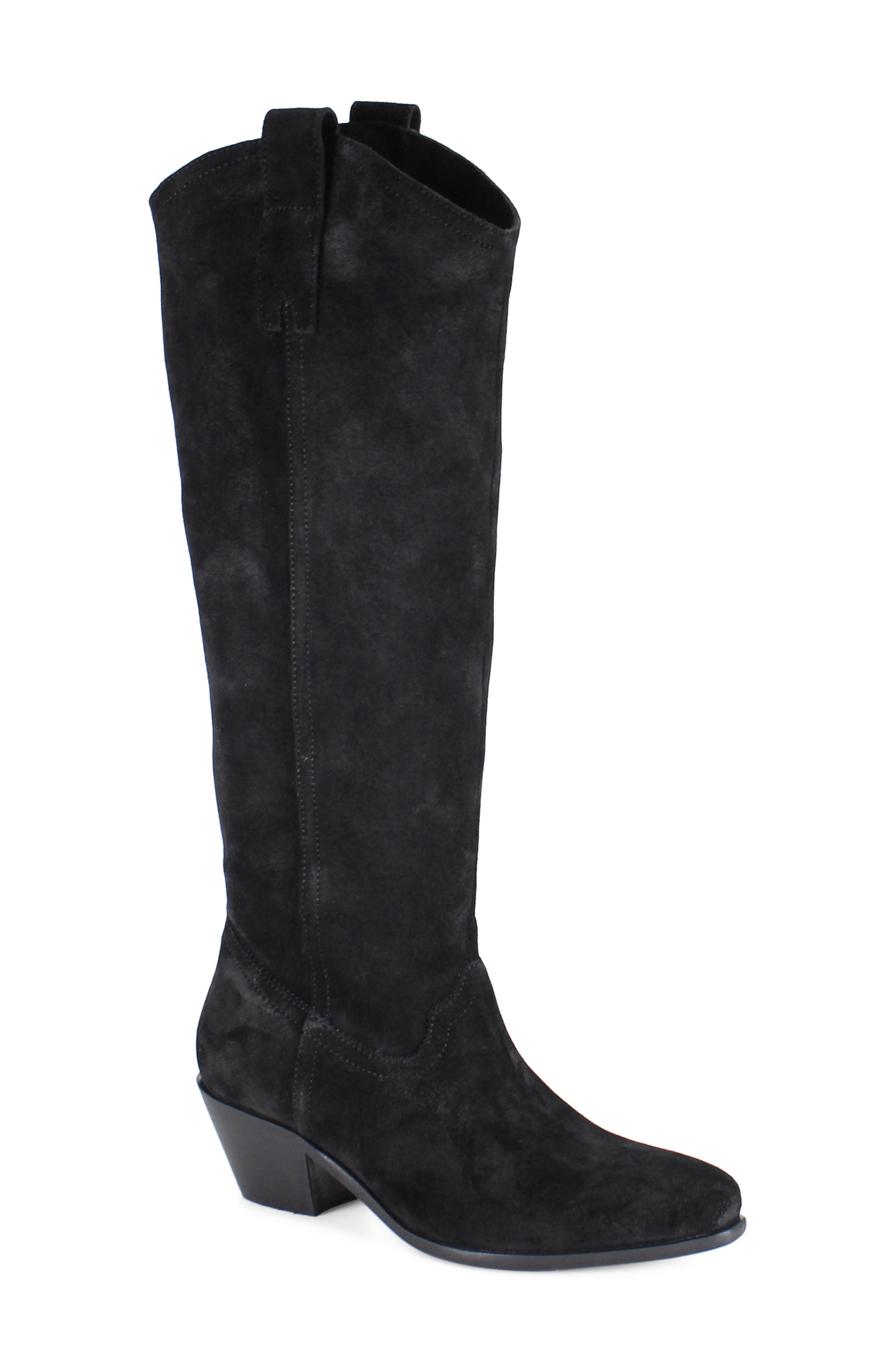 Ame Thyst Leather Tall Boot, Main, color, BLACK