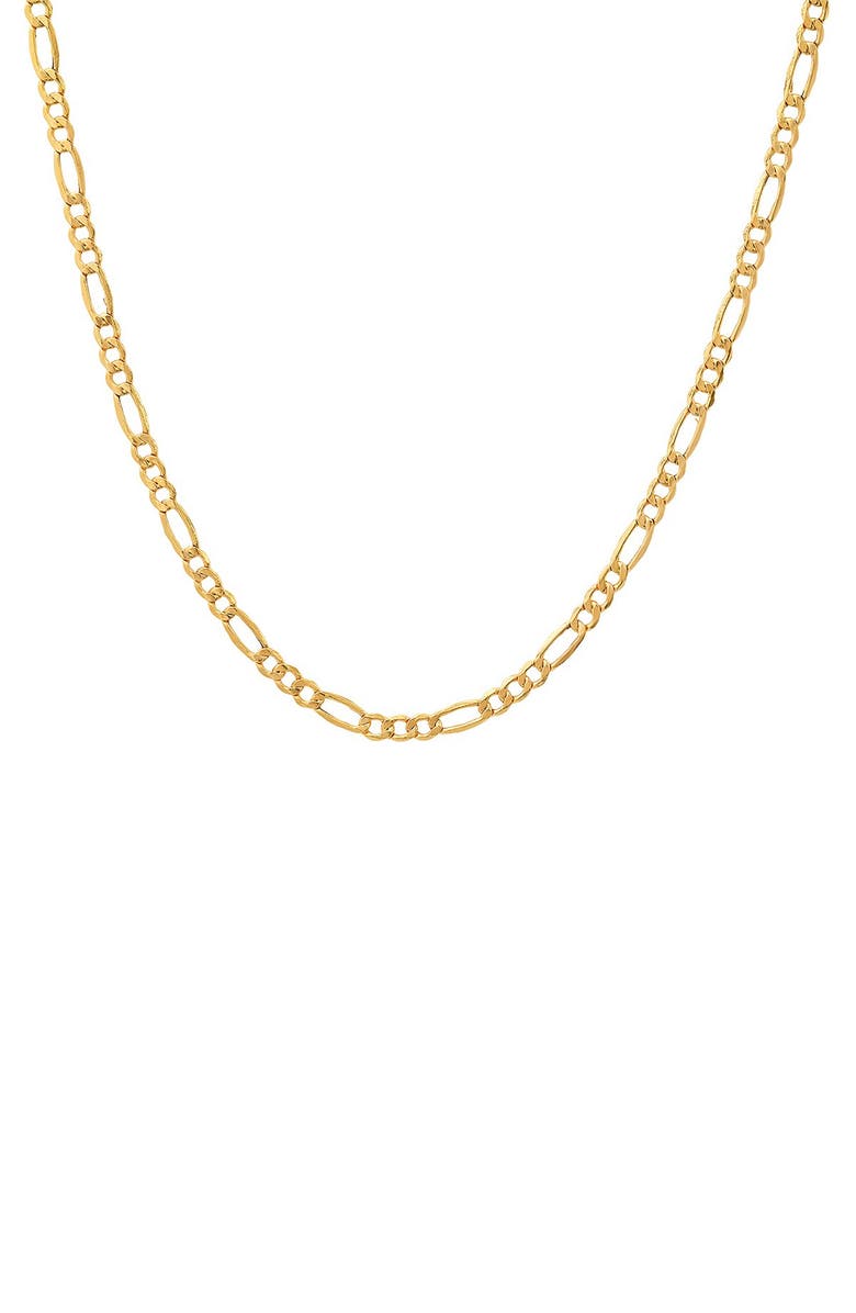 Queen Jewels 14K Gold 24" Figaro Chain Necklace, Main, color, Gold