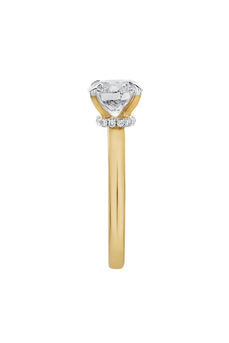 Liora 14K Gold Round Lab Grown Diamond Hidden Halo Ring - 1.98 Ct, Alternate, color, 14K Yellow Gold