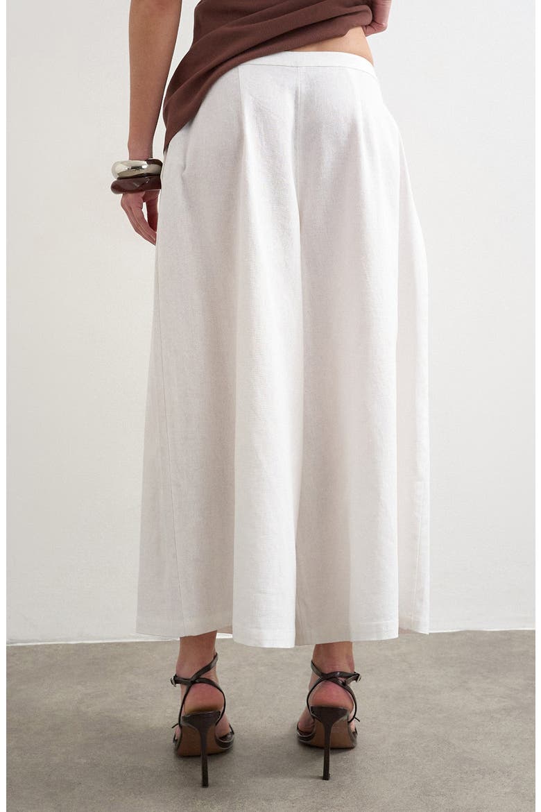 Linen Blend Culottes, Alternate, color, WHITE