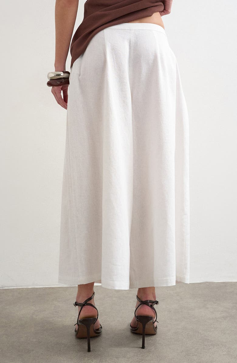 Topshop Linen Blend Culottes, Alternate, color, White
