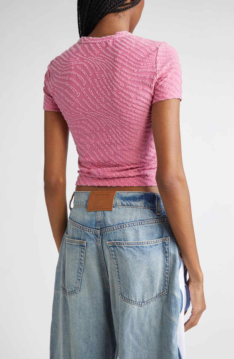 Alexander Wang Logo Jacquard Baby Tee, Alternate, color, Lotus