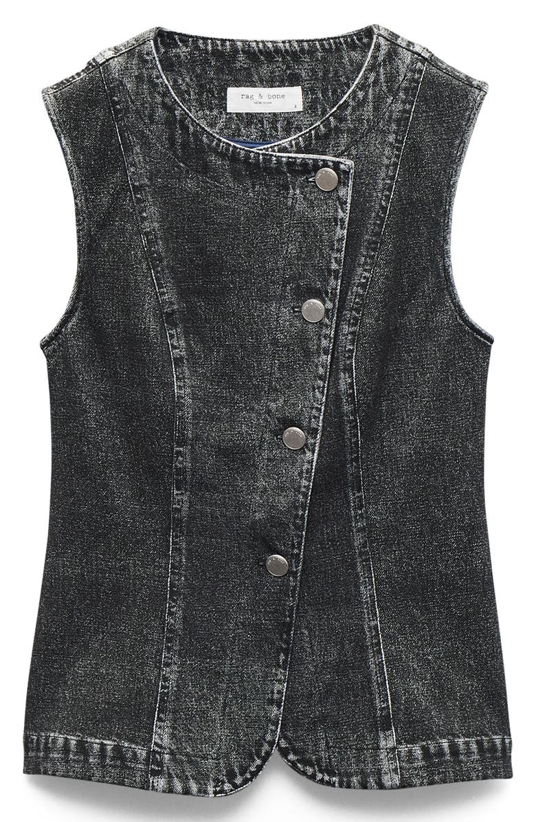rag & bone Miramar Olivia Ponte Vest, Alternate, color, Washed Black