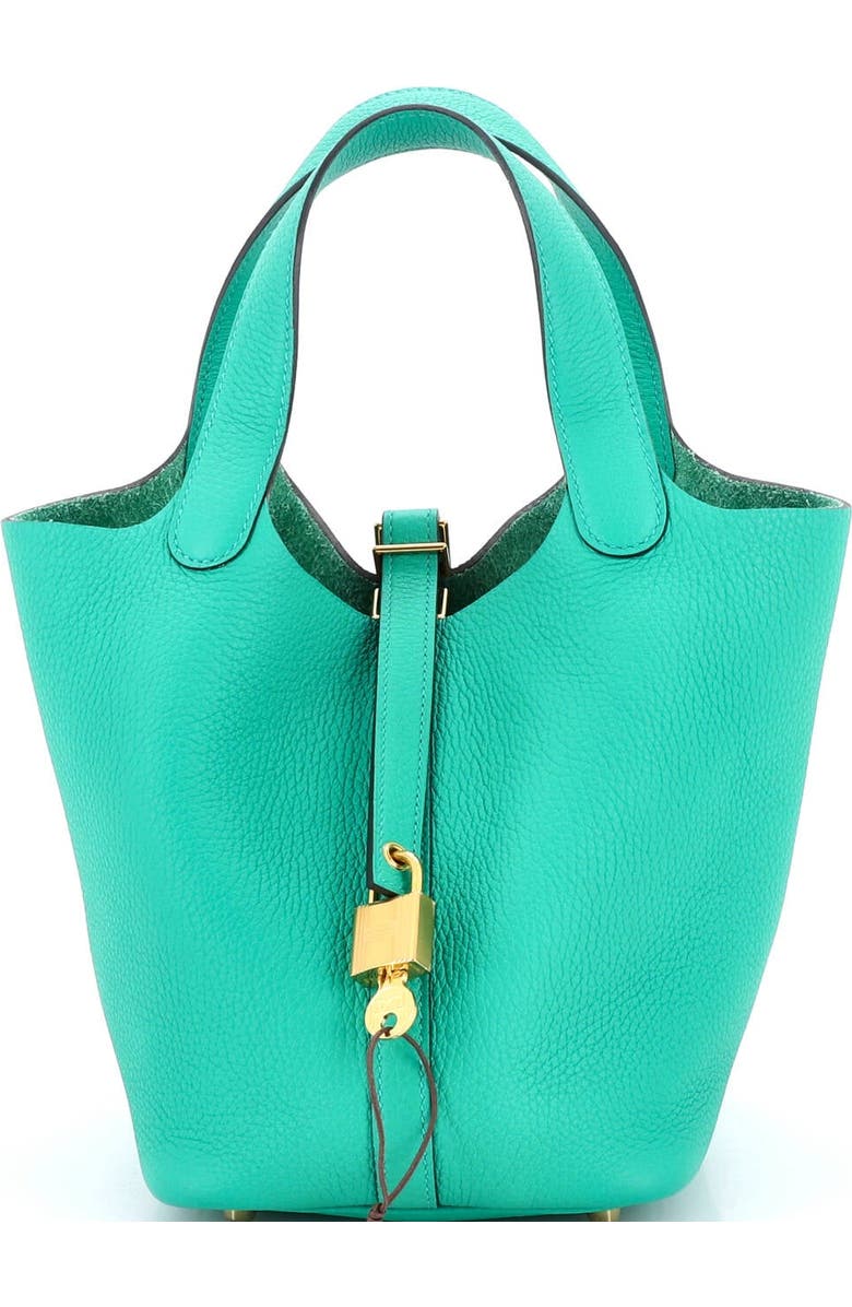 Pre-Owned Hermes Picotin Lock Bag Clemence PM, Main, color, Menthe