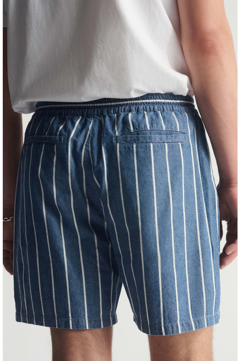 Stripe Pull-On Loose Fit Shorts, Alternate, color, BLUE STRIPED