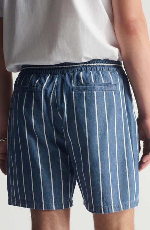 Brooklyn Industries Stripe Pull-on Loose Fit Shorts In Blue