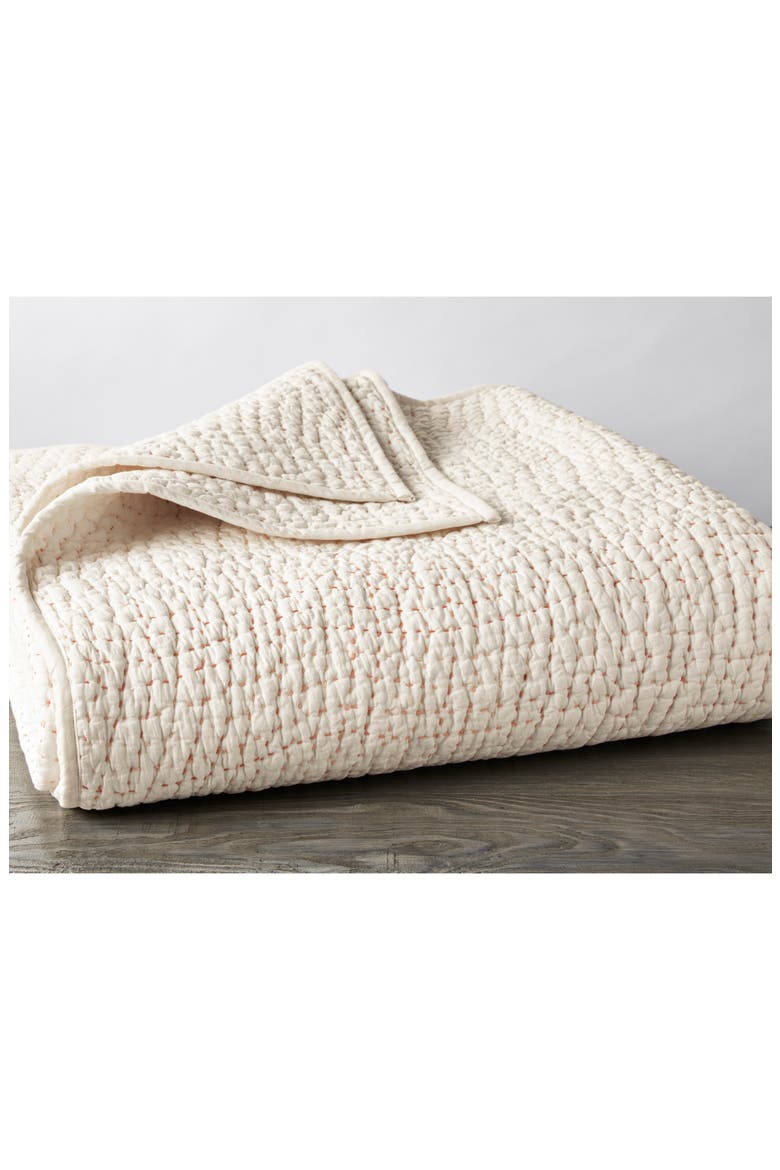 Pebbled Handstitched Organic Cotton Quilt, Main, color, UNDYED