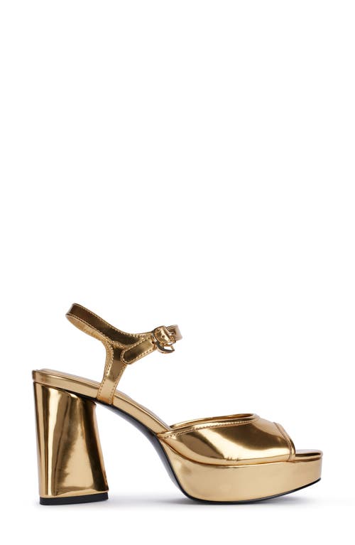 Karl Lagerfeld Hallet Platform Sandal In Gold