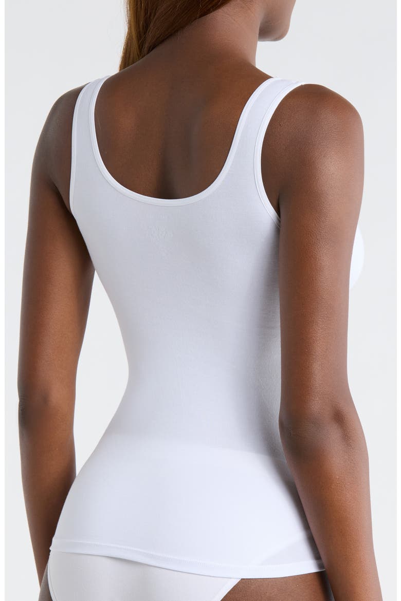 Seamless Cotton Blend Tank, Alternate, color, WHITE